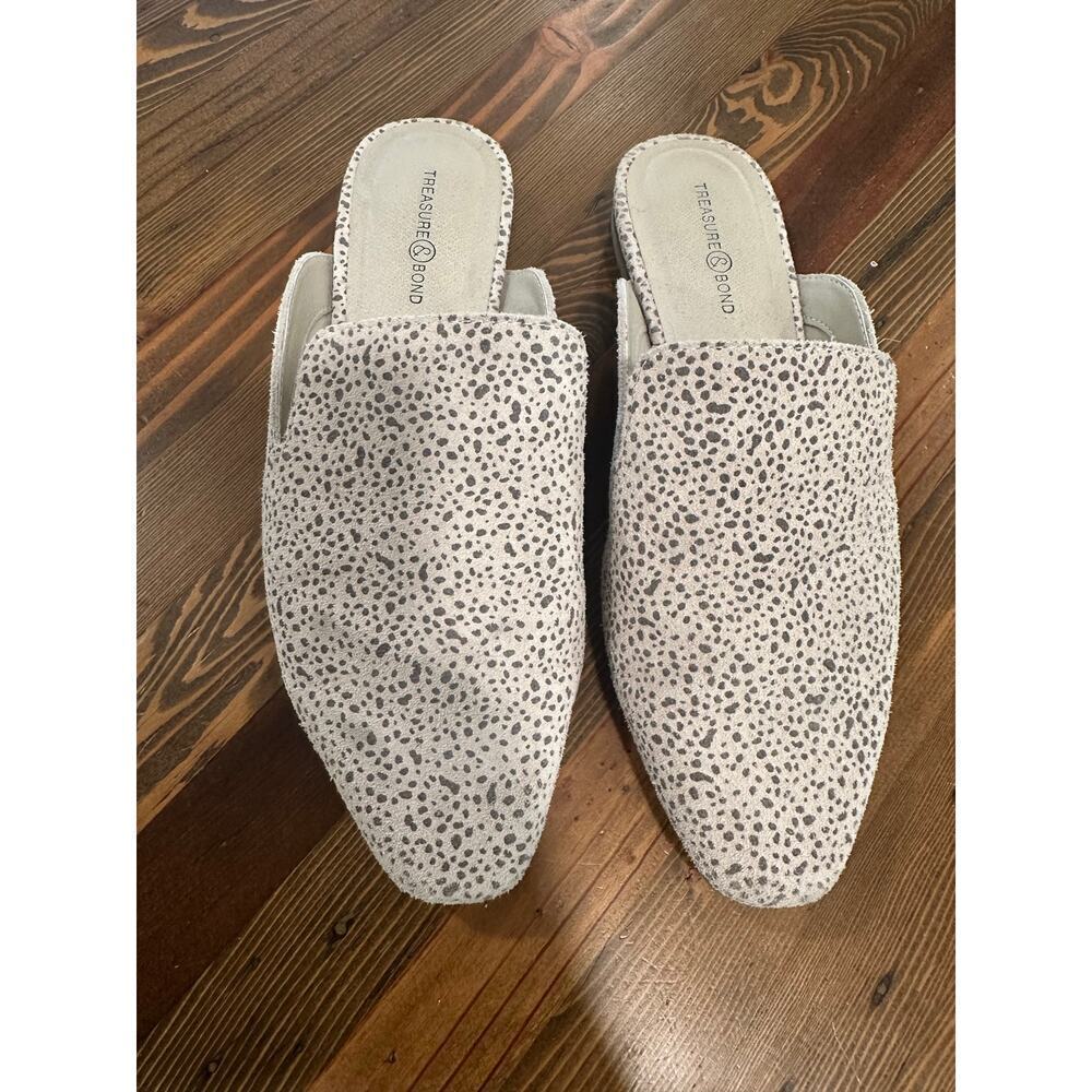 SOLD Treasure & Bond Suede Animal Print Mules Size 6.5